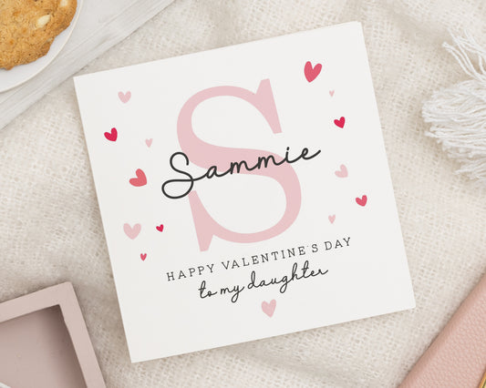 Valentines Day Card for Daughter, Personalised Valentines Card, Cute Valentine Card for Girl, Daughter Valentine Card