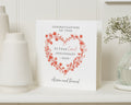 35th Anniversary Card, Coral Anniversary Card, Mum and Dad Anniversary Card, Personalised Floral Heart Card, Couple Anniversary Card