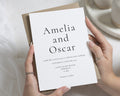 Minimalist Wedding Invitations, Elegant Typography Wedding Invite, Black and White Beach Wedding Stationery, Personalised Invitation Suite