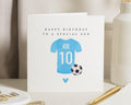 Birthday Card for Son, Personalised Football Birthday Card, Special Son Birthday Card, Boys Birthday Card, Custom Name Card