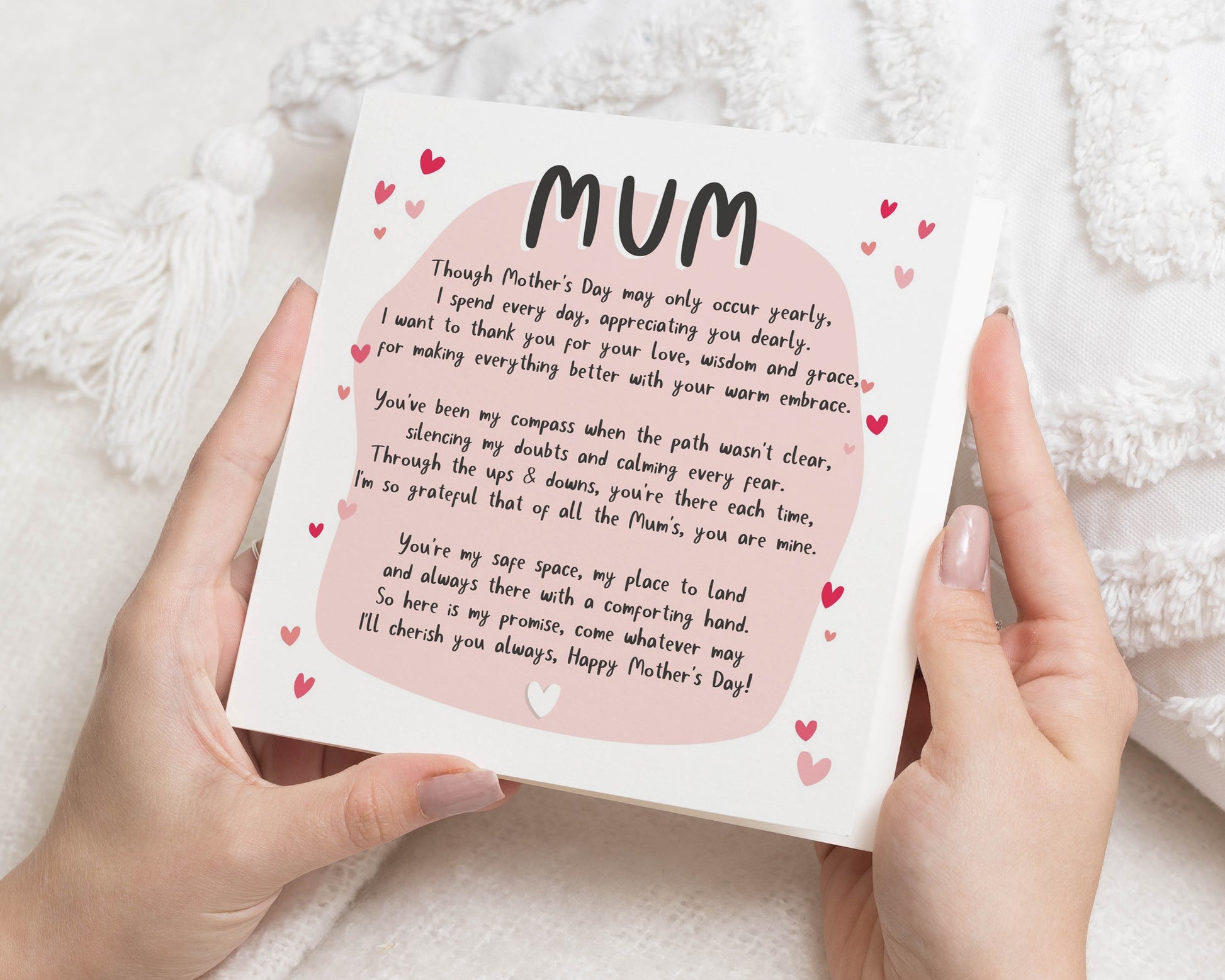 Mothers Day Card for Mum, Poem Mothers Day Card, Mum Card, Cute Mothers Day Card, Mothering Sunday Card, Card for Her, Mum Poem Card
