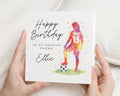 Birthday Card for Friend, Personalised Football Birthday Card, Birthday Card for Her, Best Friend Birthday Card, Custom Name Card