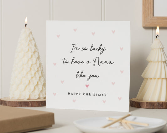 Christmas Card for Nana, Nana Christmas Card, Happy Christmas Card for Grandma, Cute Christmas Card from Grandchildren, Card for Nan