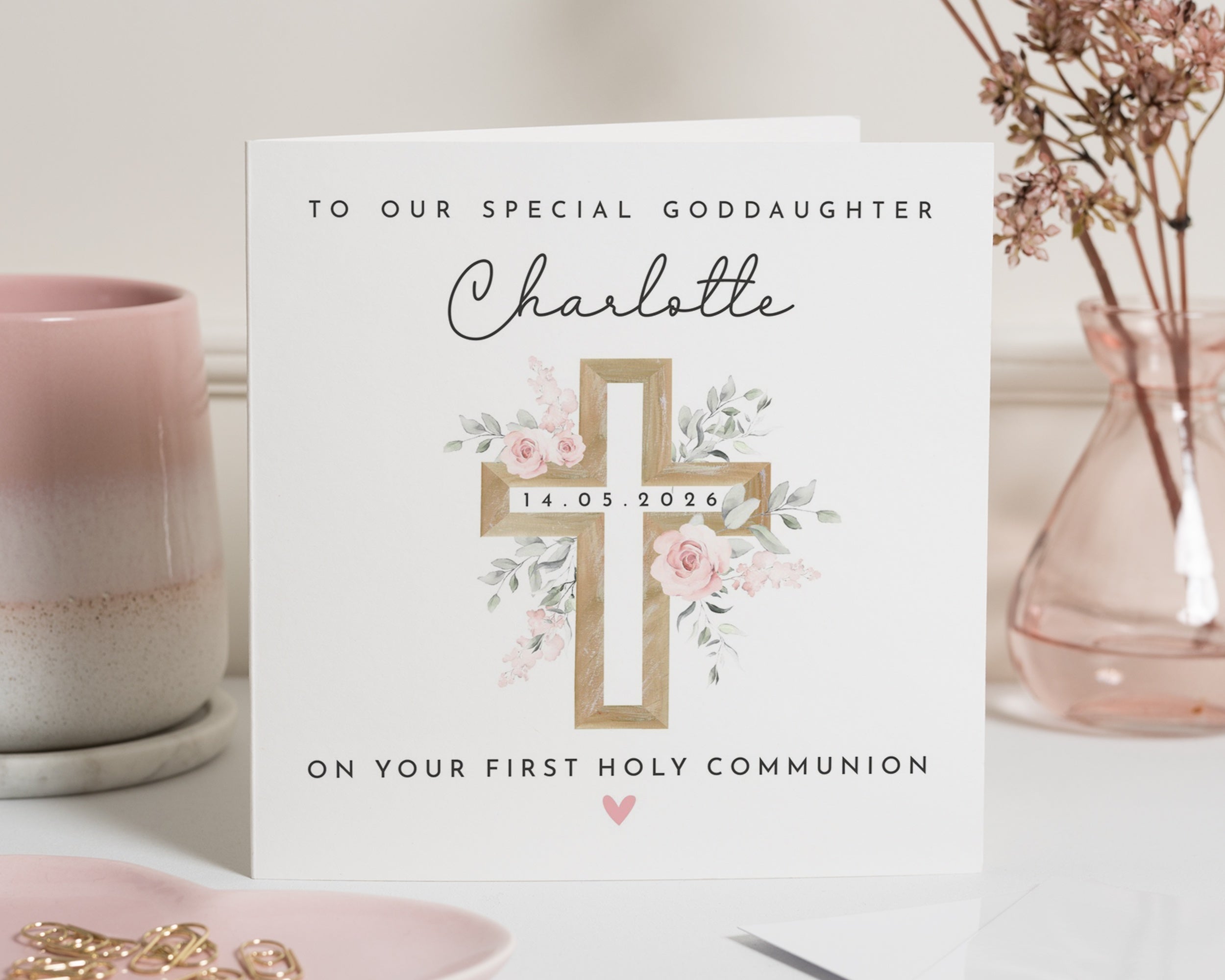 First Holy Communion Card for Goddaughter
