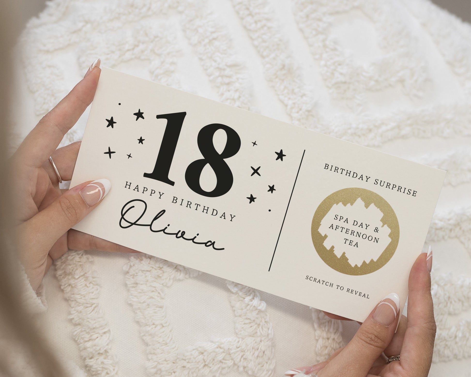 Personalised 18th Birthday Gift Voucher, Spa Day Scratch To Reveal, Birthday Surprise For Her