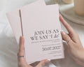 Blush Pink Wedding Invitations, Minimalist Typography Wedding Invites, Elegant Personalised Wedding Invitation Suite