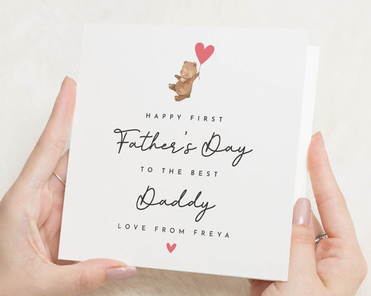 First Fathers Day Card, Fathers Day Card from Baby, Daddy Fathers Day Card, Cute Bear Card, Personalised Fathers Day Card for Him