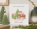 Christmas Card for Boy, Personalised Christmas Card, Special Boy Christmas Card, Santa Tractor Card, Kids Christmas Card, Animal Card