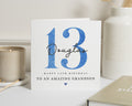 13th Birthday Card for Grandson, Personalised Grandson Card, Birthday Card for Boy, Custom Name Card, Teen Birthday Card