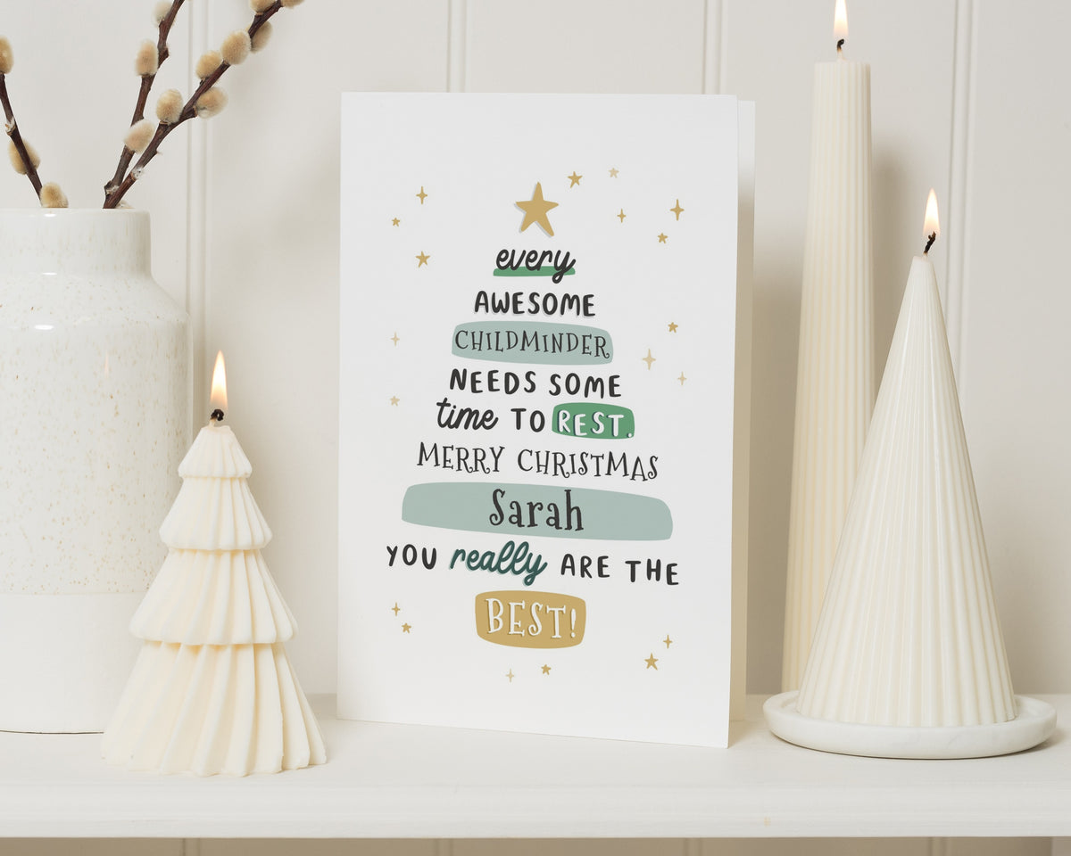Childminder Christmas Card, Personalised Christmas Card, Nursery Teacher Christmas Card, Xmas Card for Childminder, Thank You Christmas Card