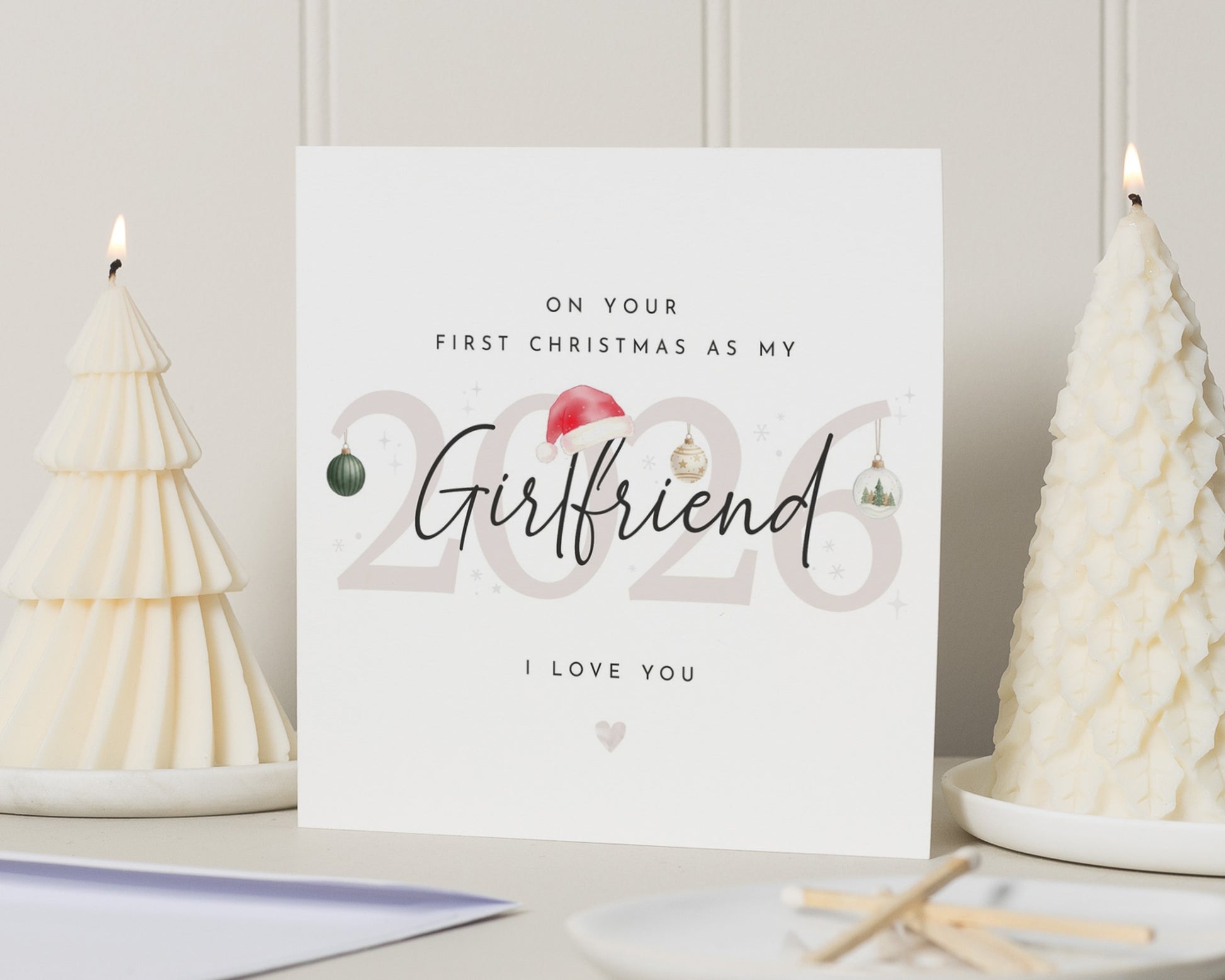First Christmas Card for Girlfriend, 1st Christmas Card for Her, Girlfriend Christmas Card, Romantic Christmas Card, I Love You Card