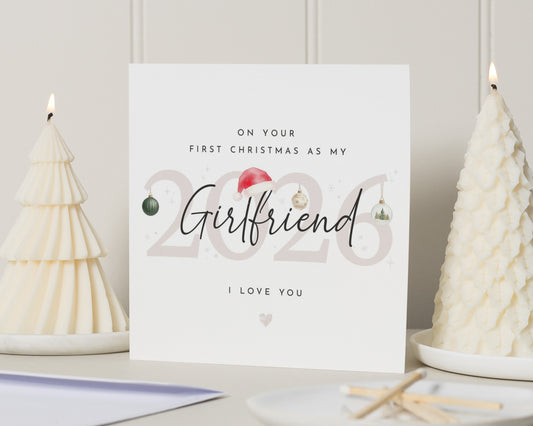 First Christmas Card for Girlfriend, 1st Christmas Card for Her, Girlfriend Christmas Card, Romantic Christmas Card, I Love You Card