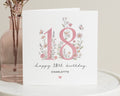 18th Birthday Card, Personalised 18th Birthday Card, 18th Birthday Card for Her, Daughter Birthday Card, Floral Birthday Card for Girl