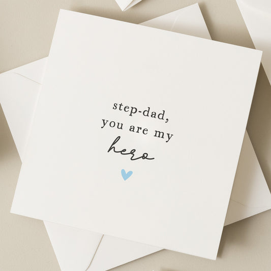 Step Dad Fathers Day Card, Hero Step Dad, Fathers Day Gifts From Step Children, For Bonus Dad, Fathers Day Card From Step Son, Step Daughter