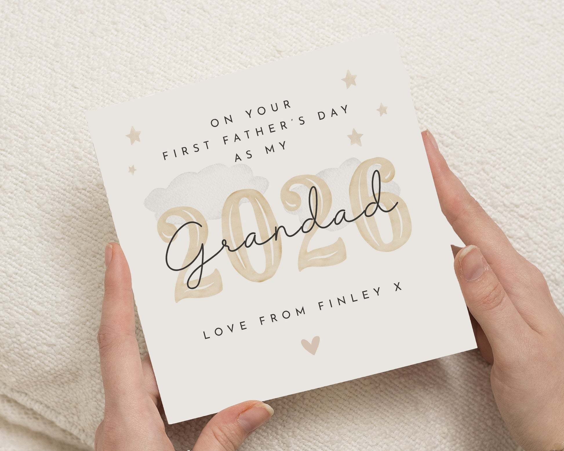 First Fathers Day Card for Grandad, Personalised Fathers Day Card 2026, First Fathers Day Grandad Card, Custom Fathers Day Card from Baby