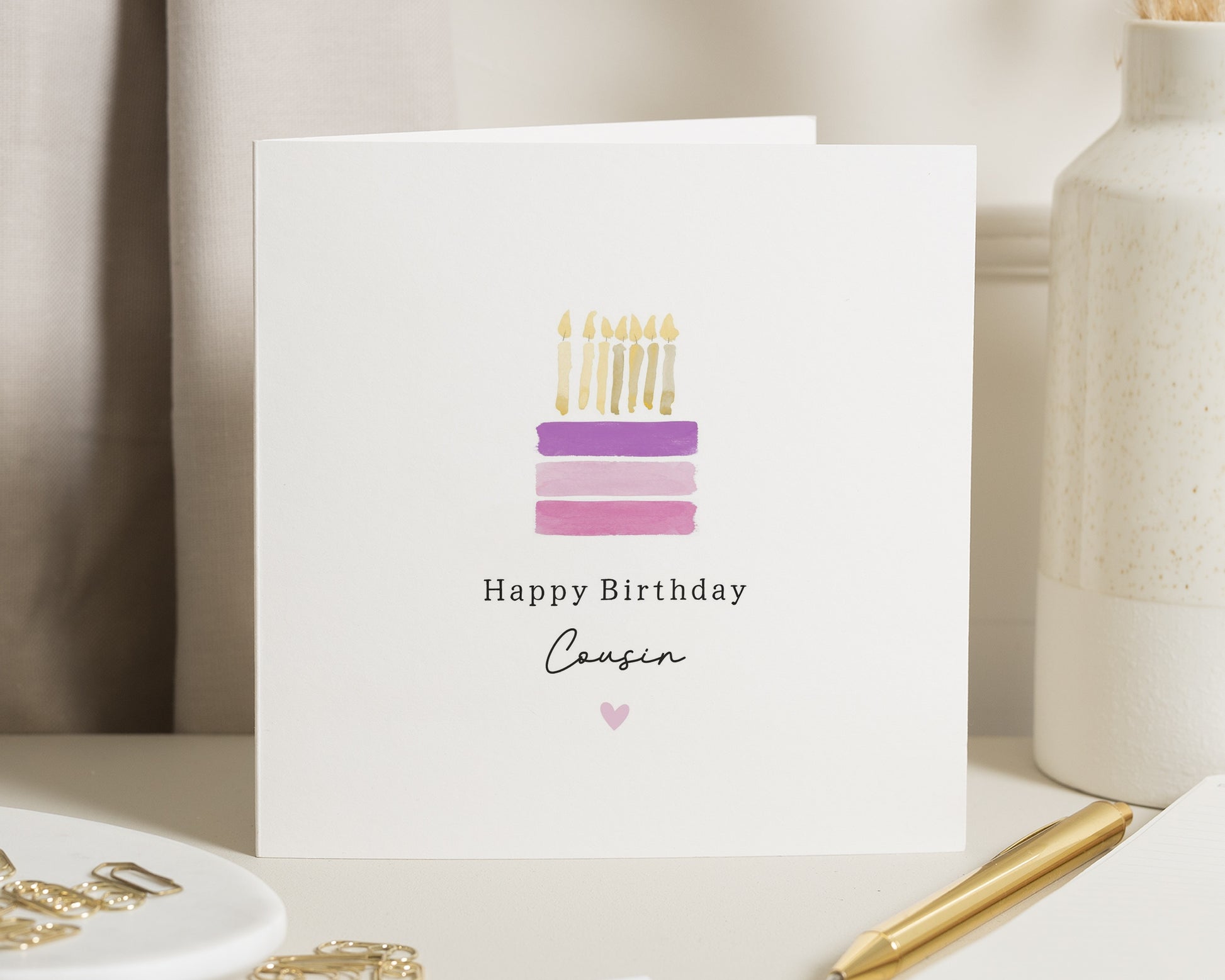 Birthday Card for Cousin, Cousin Birthday Card, Happy Birthday Cousin, Personalised Birthday Card, Simple Birthday Card, Card for Her Him