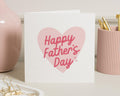 Fathers Day Card, Fathers Day Card from Daughter, Fathers Day Card for Dad, Cute Fathers Day Card, Pink Heart Fathers Day Card