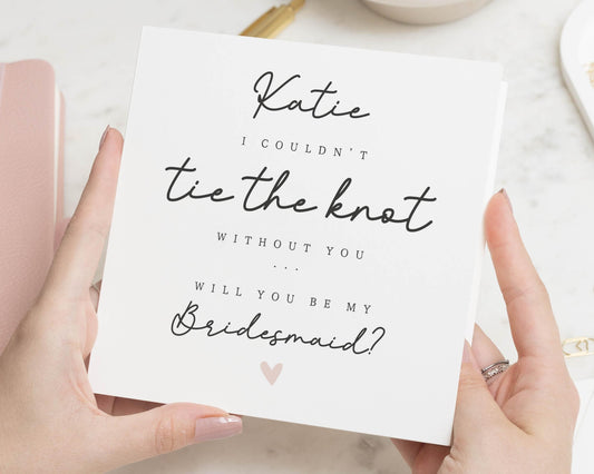 Will You Be My Bridesmaid Card, Bridesmaid Proposal Card, Personalised Bridesmaid Card, Wedding Party Card, Tie The Knot Card