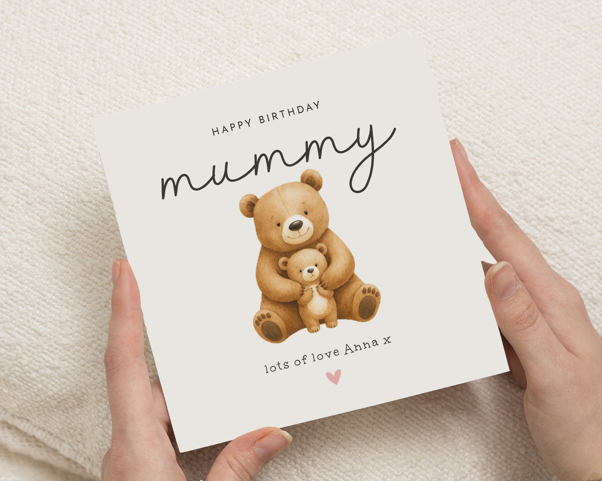 Birthday Card for Mummy, Cute Bear Birthday Card, Personalised Birthday Card for Mum, Birthday Card from Daughter, Birthday Card for Her