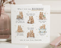 Mummy Birthday Card, Why I Love My Mummy Card, Birthday Card for Mum, Cute Bear Card, Personalised Card for Her, Mothers Day Card