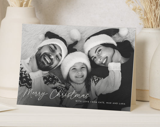 Personalised Photo Christmas Cards, Pack of Christmas Cards, Pack of 10, 20, 50 or 100, Family Christmas Card, Folded Christmas Card