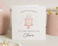 Personalised Birthday Card for Girl, Girls Birthday Card, Birthday Card for Daughter, Cute Birthday Card for Her, Cake Birthday Card