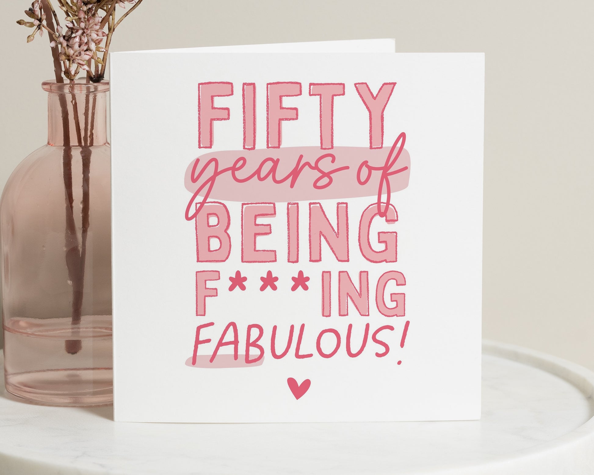 50th Birthday Card for Her, Funny Birthday Card, Fabulous Fifty Card, Birthday Card for Friend, Birthday Card for Women, Milestone Card