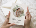 Personalised Wedding Thank You Cards, Photo Wedding Thank You Card, Greenery Thank You Cards, Floral Wedding Thank You Card