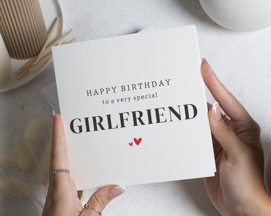 Girlfriend Birthday Card, Birthday Card for Girlfriend, Birthday Card for Her, Romantic Birthday Card, Simple Birthday Card for Partner
