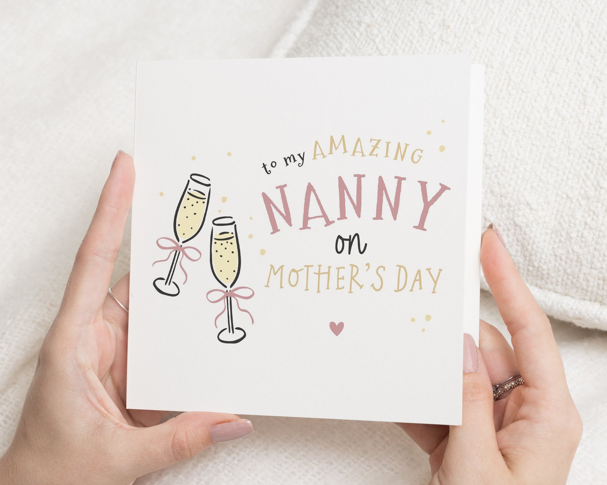 Mother's Day Card for Nanny, Nanny Mother's Day Card, Card for Grandma, Mother's Day Card for Her, Cute Champagne Card