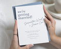 Dusty Blue Wedding Invitations, Minimalist Typography Wedding Invite, Elegant Personalised Wedding Invitation Suite