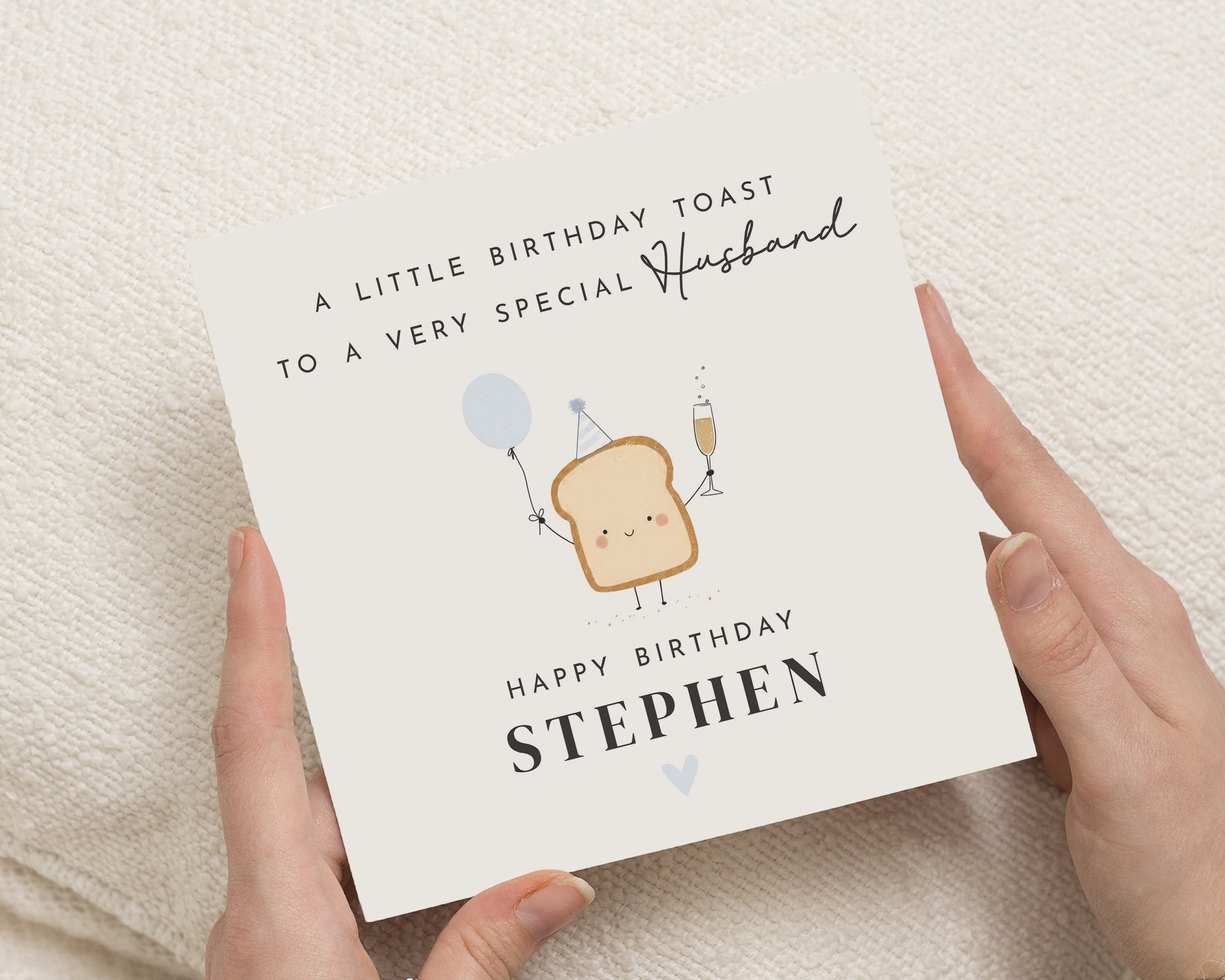 Birthday Card for Husband, Husband Birthday Card, Personalised Birthday Card for Him, Cute Birthday Card, Funny Birthday Toast Card