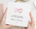 Personalised Engagement Card, Custom Engagement Card, Engagement Card for Couple, Romantic Congratulations Card, Initial Hearts Card