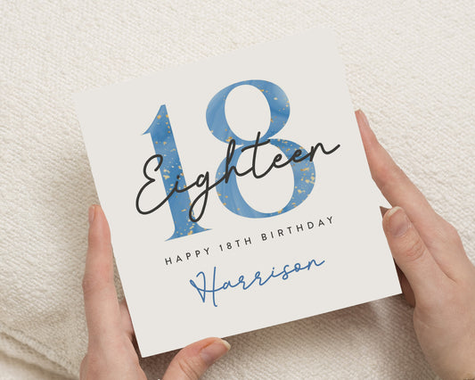 18th Birthday Card, Personalised Birthday Card for Him, Eighteen Birthday Card, Birthday Card for Son, Custom 18th Birthday Card