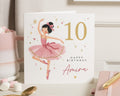 Personalised 10th Birthday Card, 10th Birthday Card for Girl, Daughter Birthday Card, Ballerina Birthday Card, Ballet Birthday Card