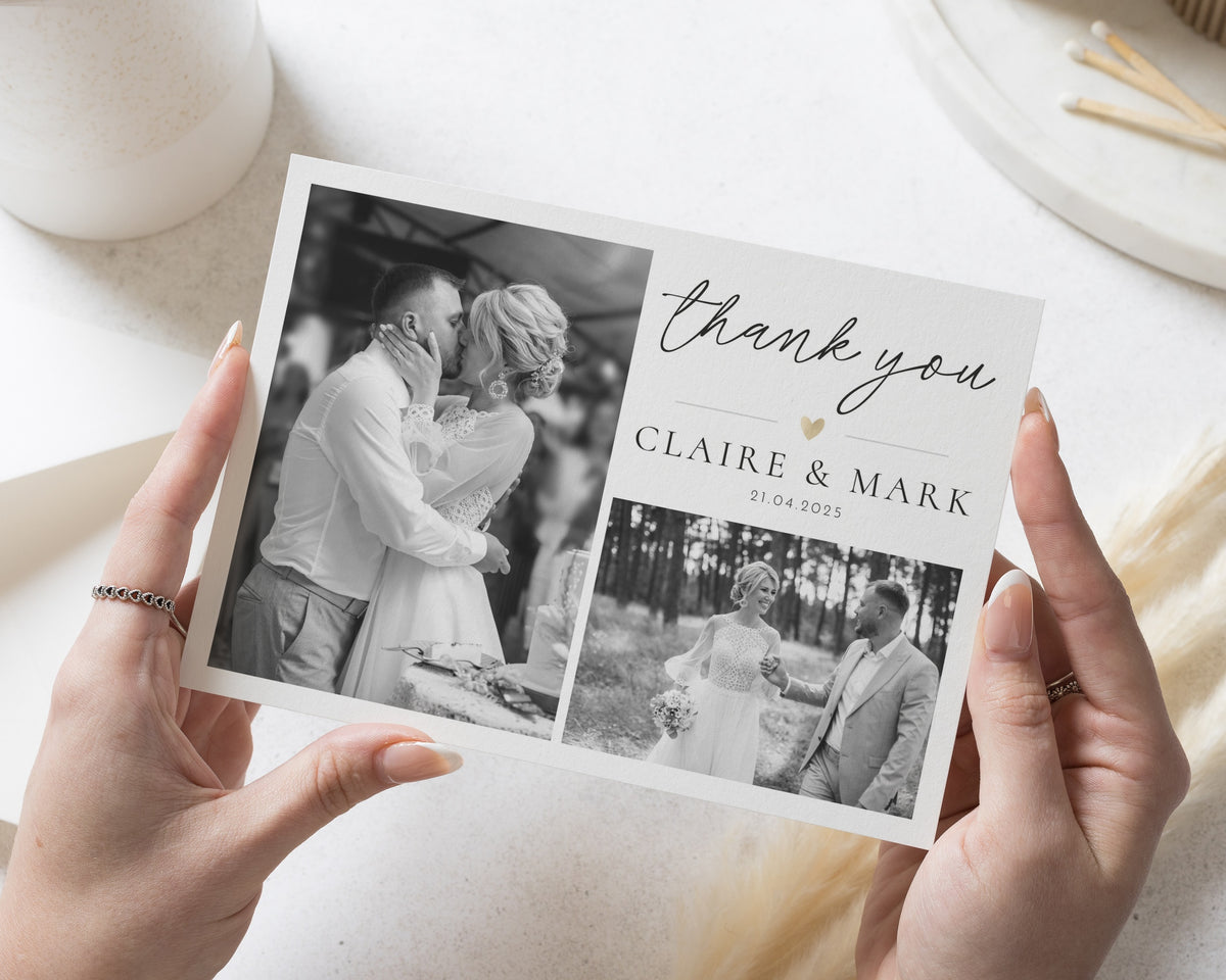 Personalised Wedding Thank You Cards, Photo Thank You Cards, Wedding Thank You Card, Folded Thank You Cards, Thank You Card for Wedding