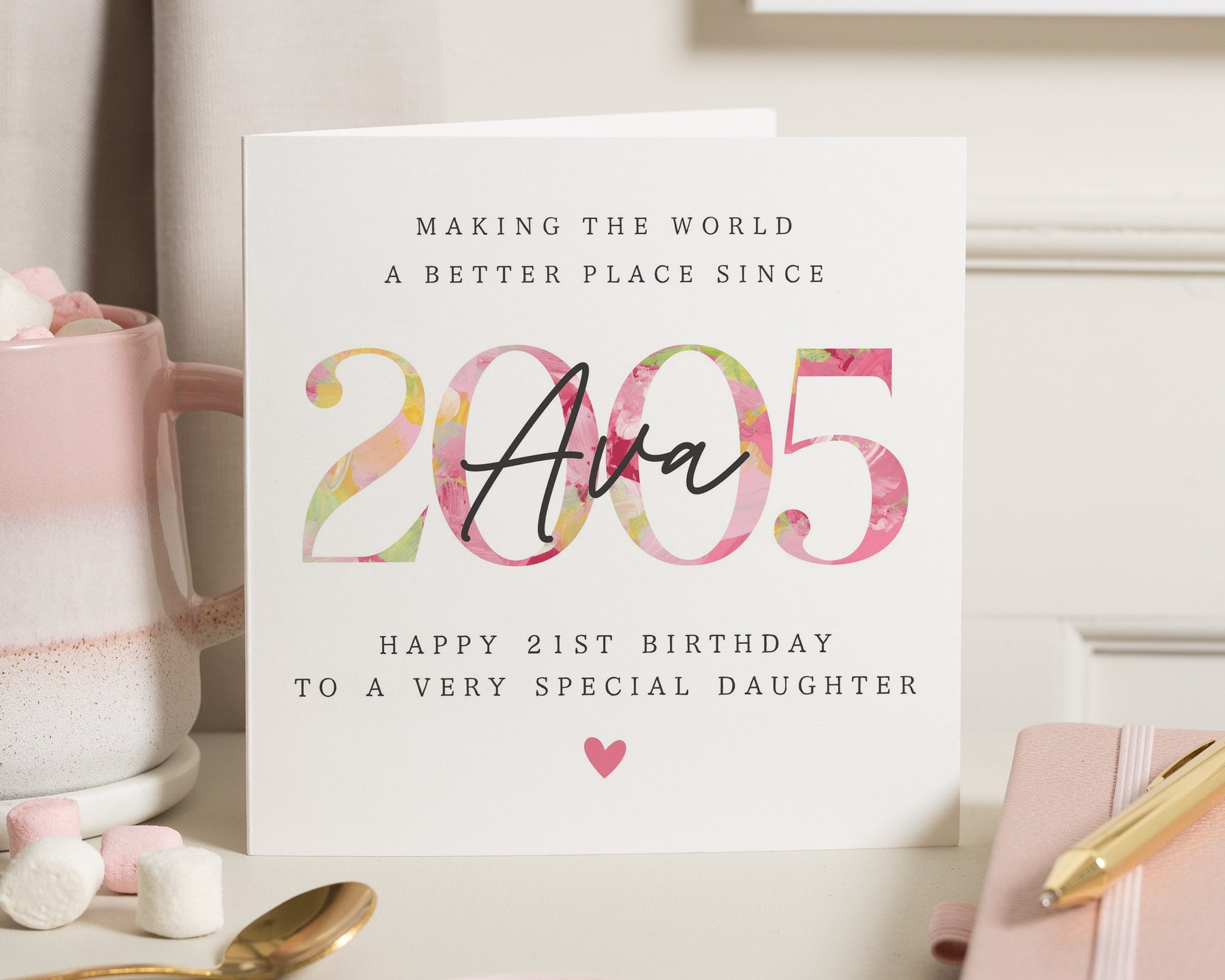 21st Birthday Card for Daughter, Personalised Birthday Card, Special Daughter Card, 21st Birthday Card for Her, Custom Name Card