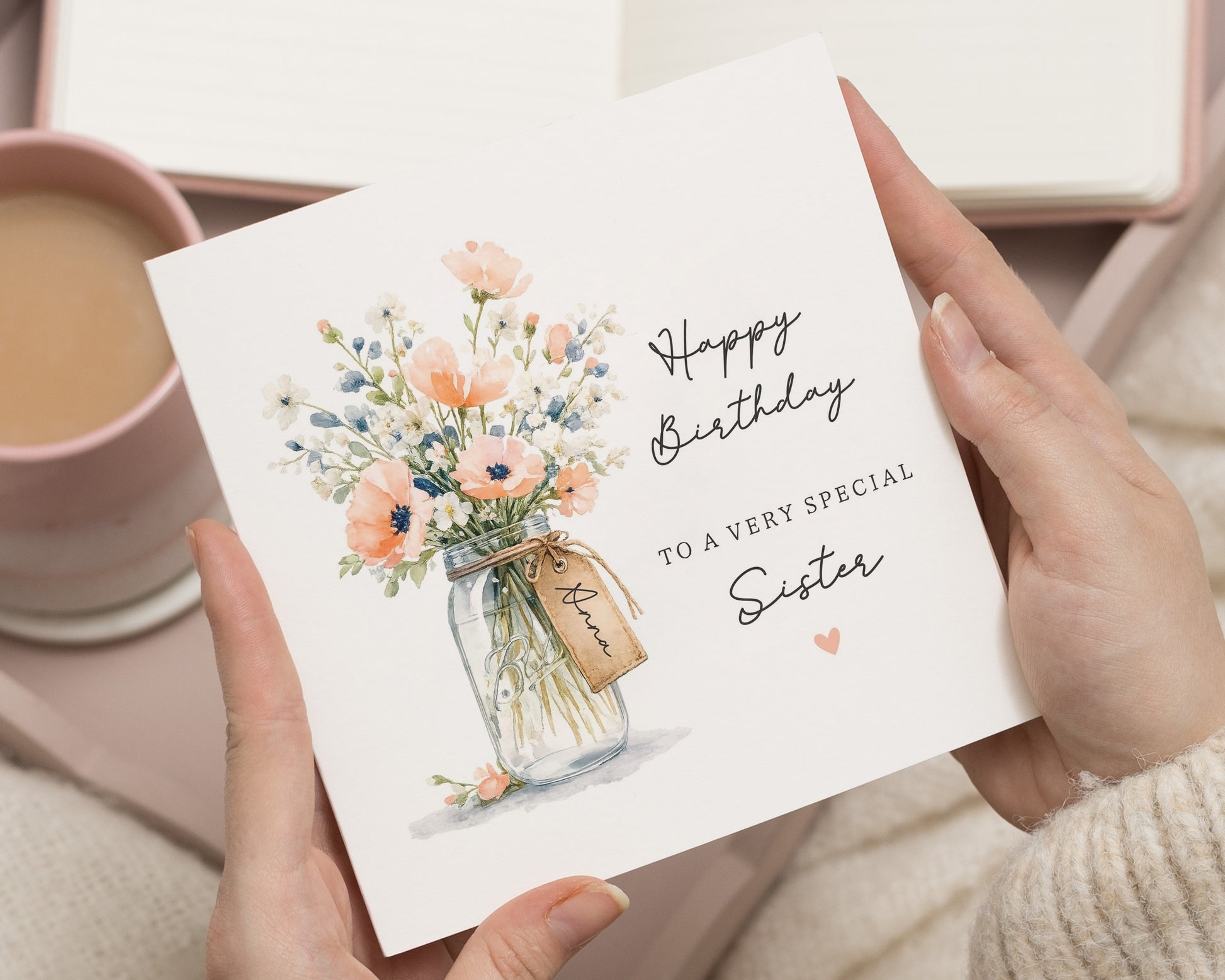 Birthday Card for Sister, Special Sister Birthday Card, Birthday Card for Her, Floral Birthday Card, Cute Birthday Card, Sister Card