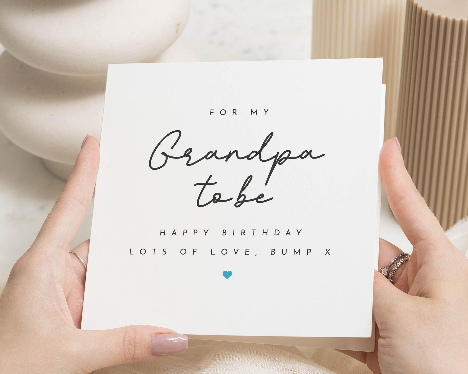 Birthday Card for Grandpa to Be, Happy Birthday Card from Bump, Grandpa Birthday Card, Birthday Card for Him, Personalised Card