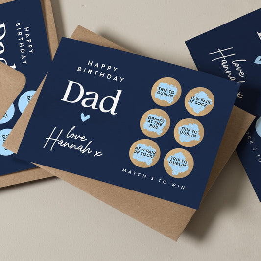 Birthday Scratch Card For Dad, Personalised Dad Birthday Gift, Scratch To Win Card, Gift for Dad Birthday, Scratch Card For Dad, Unique Gift