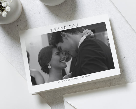 Personalised Wedding Thank You Card, Photo Wedding Thank You Card, Simple Wedding Thank You Card, Wedding Thank You Cards
