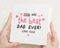 Birthday Card for Dad, Personalised Card for Dad, Fathers Day Card, Best Dad Card, Card from Daughter, Cute Card for Him