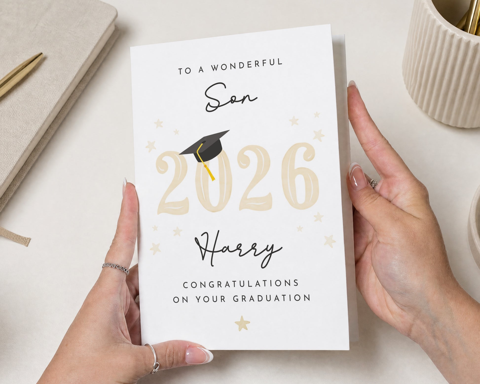 Graduation Card for Son, Personalised Graduation Card, Congratulations Graduate Card for Him, Class of Year Card, Uni Graduation Card