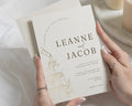 Gold Foil Wedding Invitations, Champagne Tower Wedding Invite, Elegant Ivory Wedding Invitation, Personalised Celebration Invites
