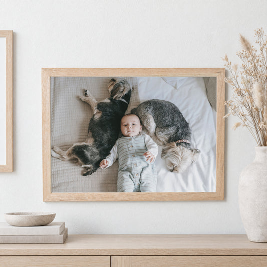 Personalised Photo Print, Custom Print From Your Photo, Family Gift, New Home Gift, Landscape Framed Wall Art, Oak Framed Print