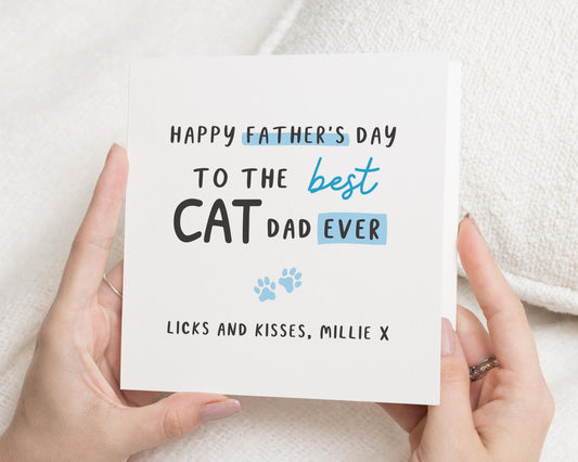 Fathers Day Card from the Cat, Cat Dad Fathers Day Card, Personalised Fathers Day Card, Fathers Day Card for Him, Cute Cat Card