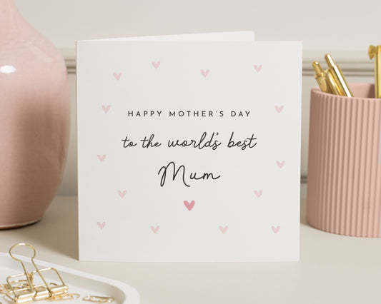 Mother's Day Card for Mum, Best Mum Mother's Day Card, Cute Mother's Day Card, Mother's Day Card for Her, World's Best Mum Card