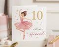 10th Birthday Card for Girl, Personalised Birthday Card for Daughter, Granddaughter Birthday Card, Niece Birthday Card, Ballerina Card