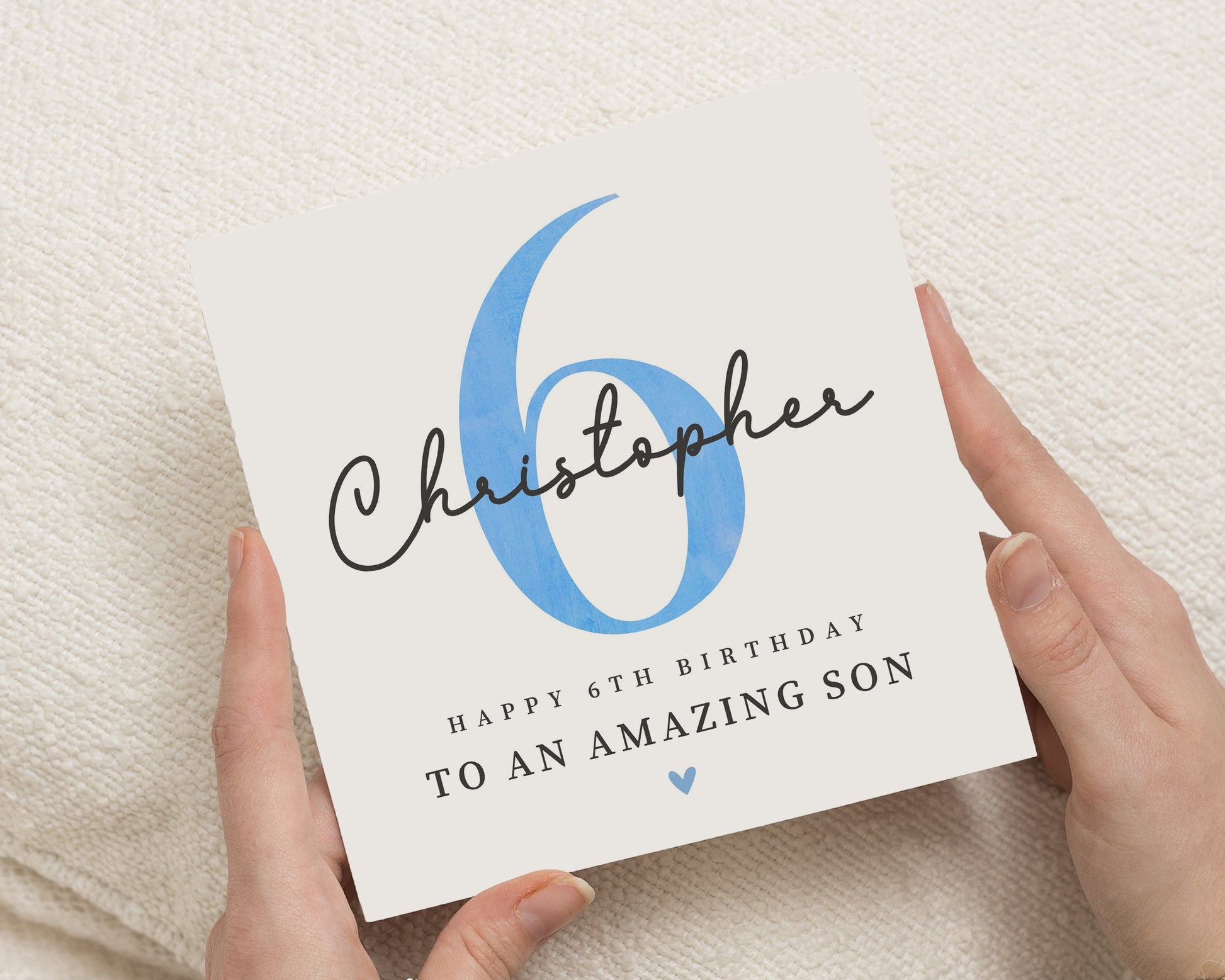 6th Birthday Card for Son, Personalised Birthday Card for Boy, Custom 6th Birthday Card, Birthday Card for Kids, Son Birthday Card