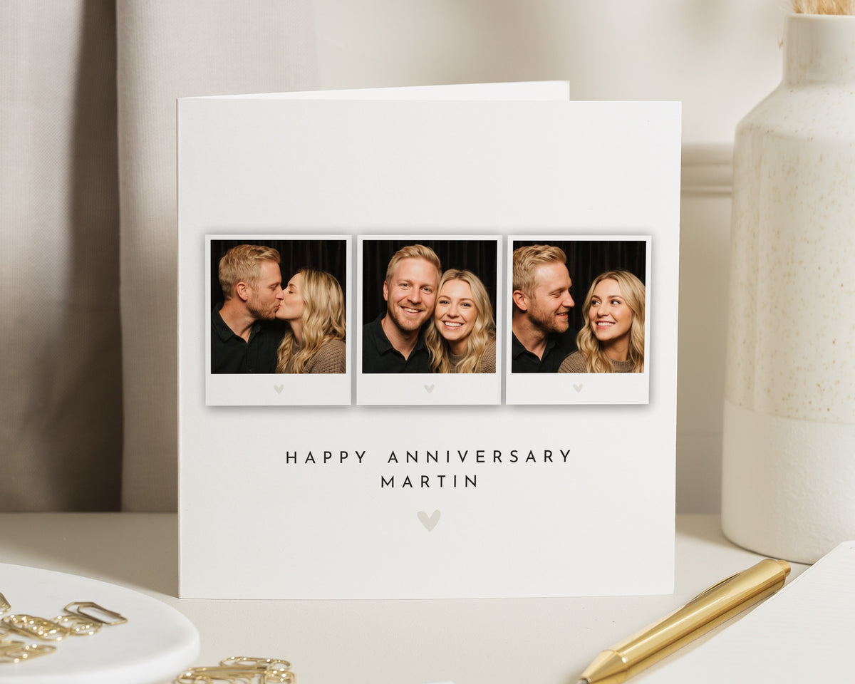 Personalised Anniversary Card, Photo Anniversary Card for Him, Anniversary Card for Husband, Romantic Anniversary Card for Boyfriend